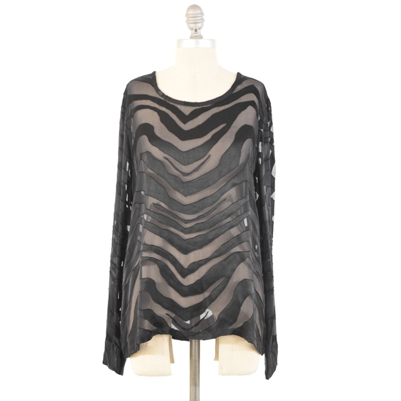 Equipment Tops - ❌SOLD❌EQUIPMENT Black Burnout Silk Zebra Blouse